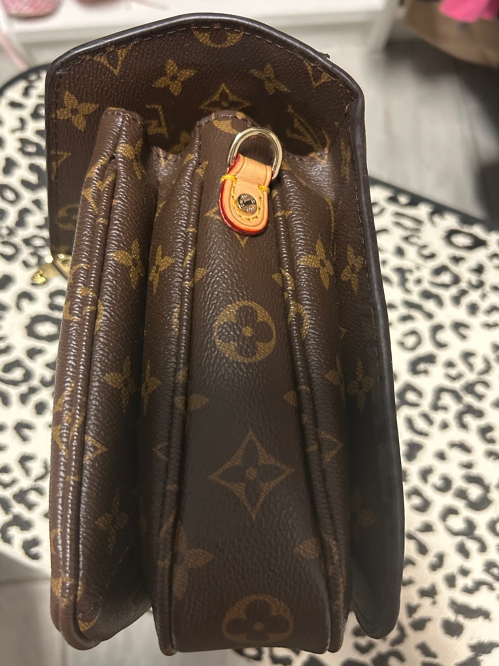 Monogram Canvas Crossbody in Brown with Gold Hardware - Picture 4 of 11